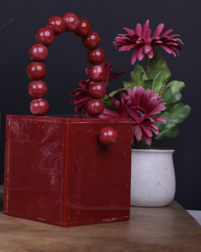 Resin Maroon Cuboid